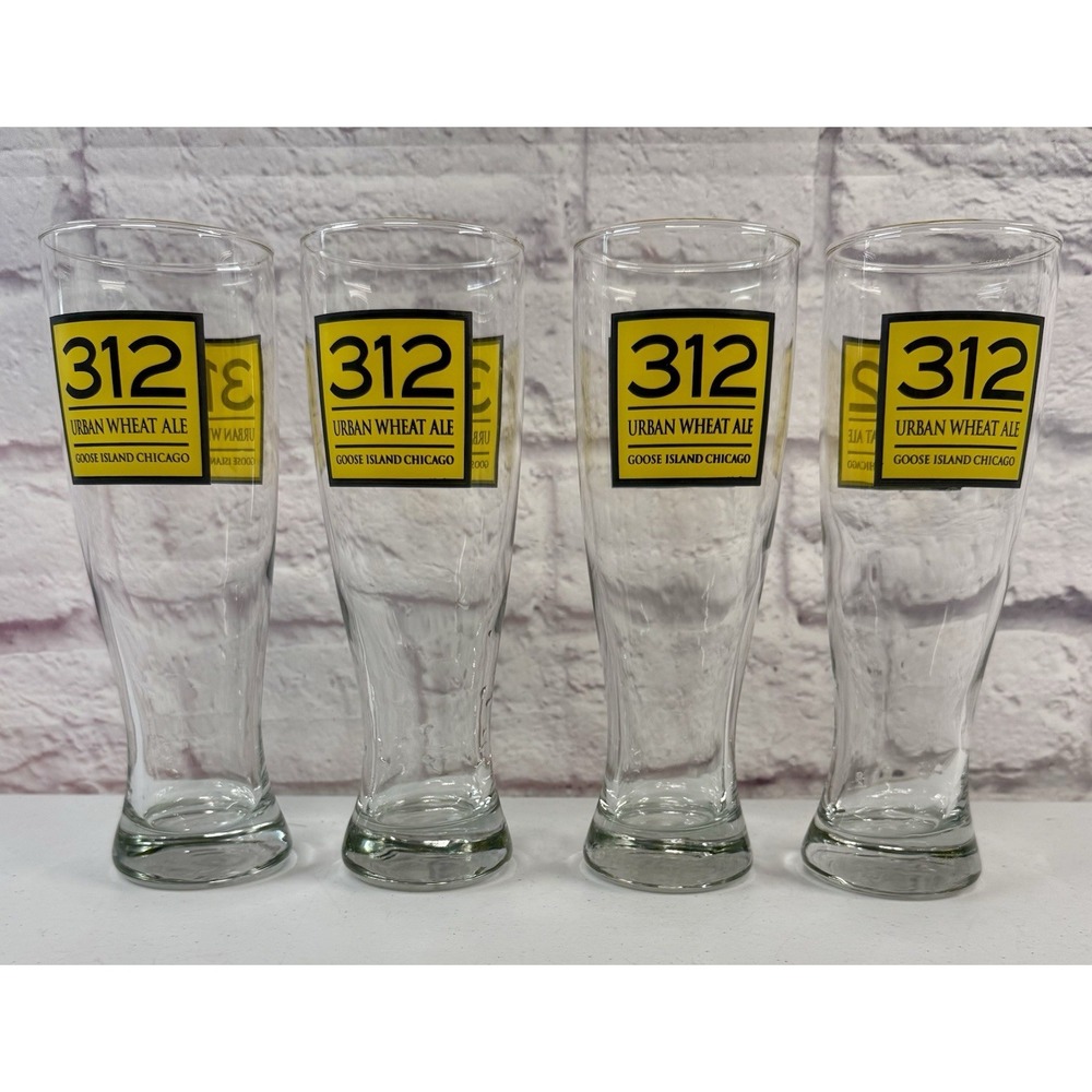 312 Urban Wheat Ale Set Of 4 Beer Glasses Goose Island Chicago Wheat Craft Beer